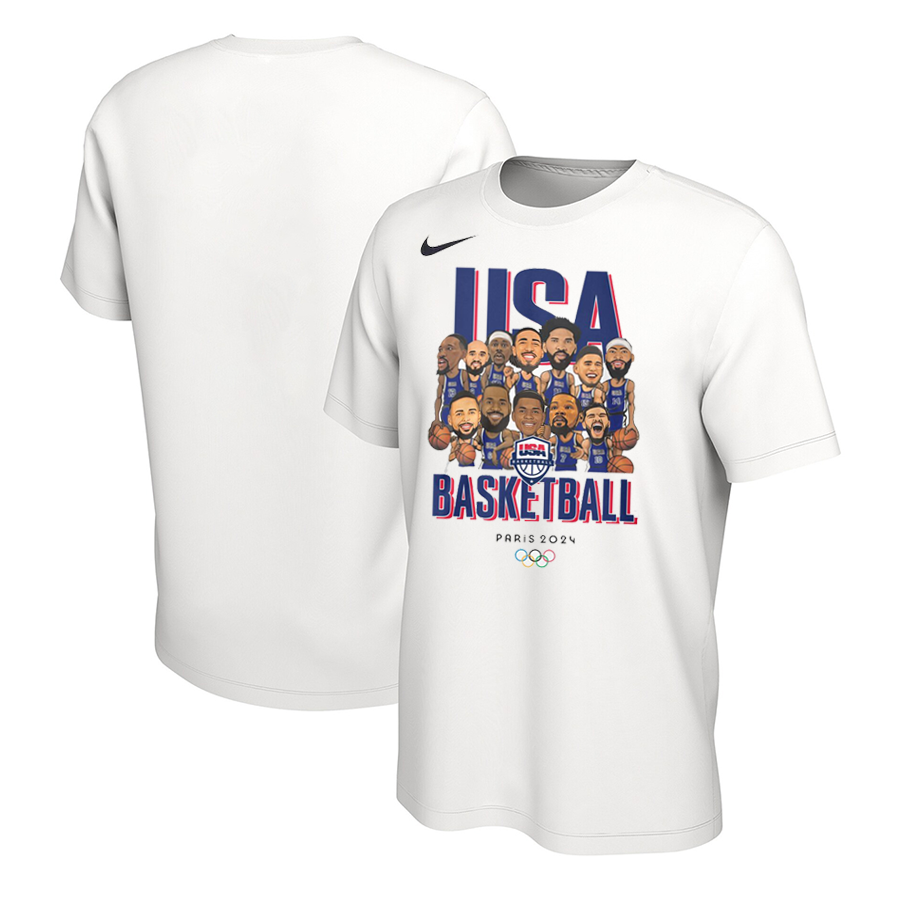 Men 2024 USA Champions white nike t shirts style 5